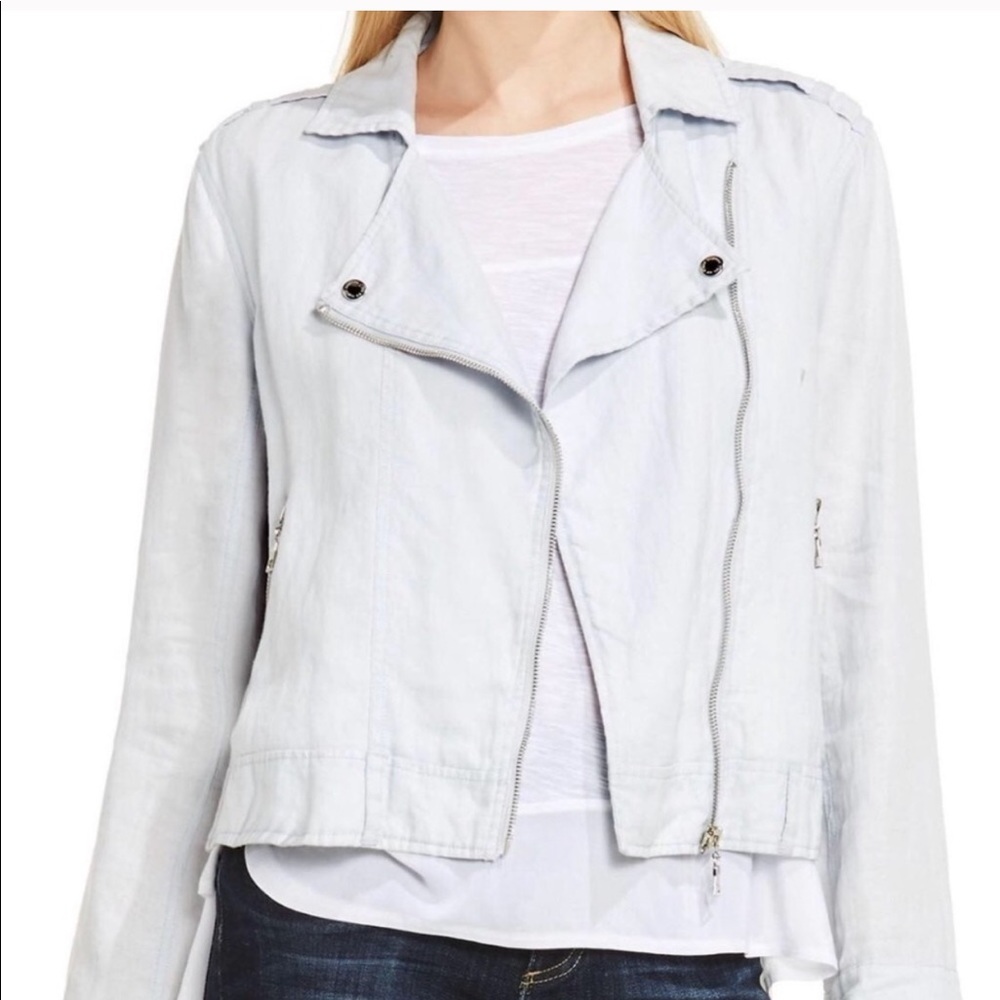 Vince Camuto Linen Moto Jacket